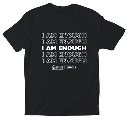 I AM ENOUGH, a Black Softstyle Cotton Tee