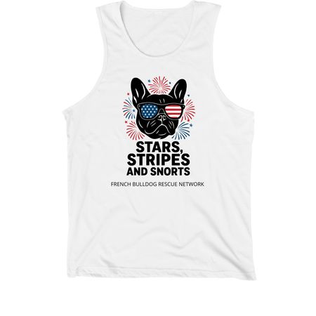 Stars, Stripes and Snorts!, a White Premium Cotton Tank