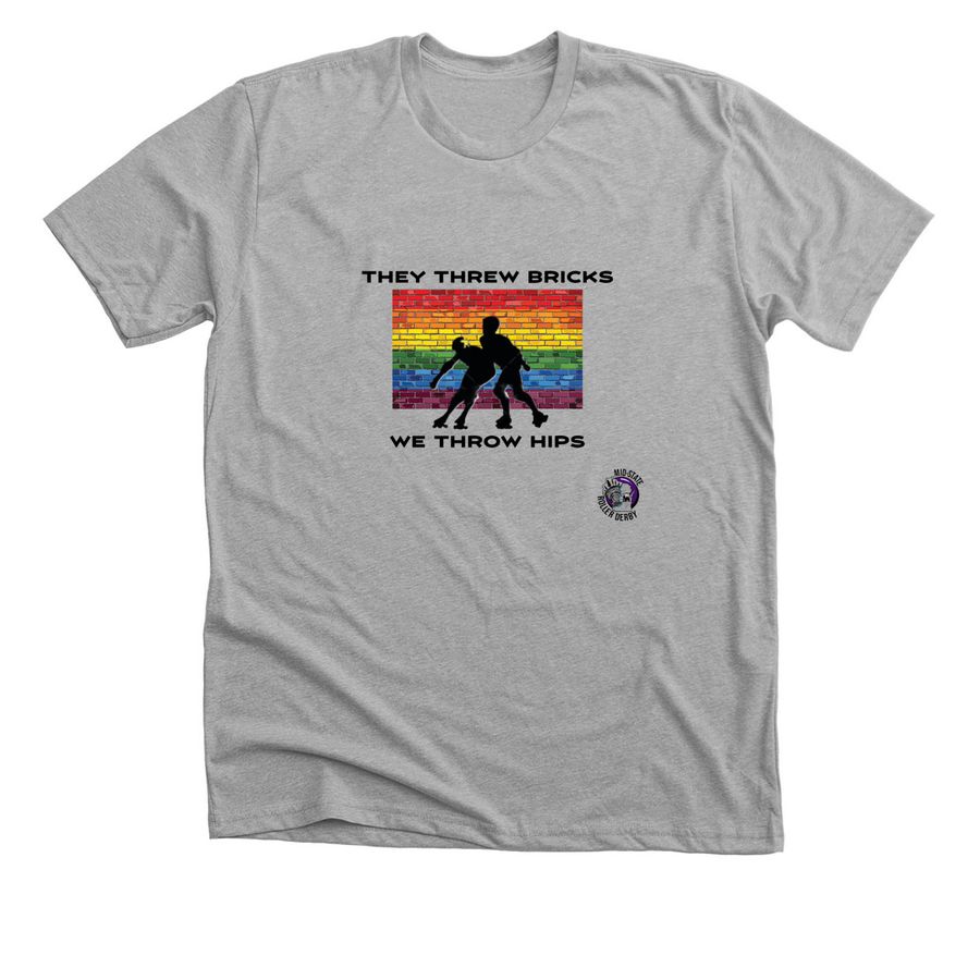 MSRD They threw bricks - pickup only, a Athletic Heather Premium Unisex Tee