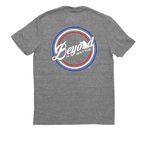 Patriotic Logo, a Aluminum Grey Allmade Eco Triblend Unisex Tee (back-view)