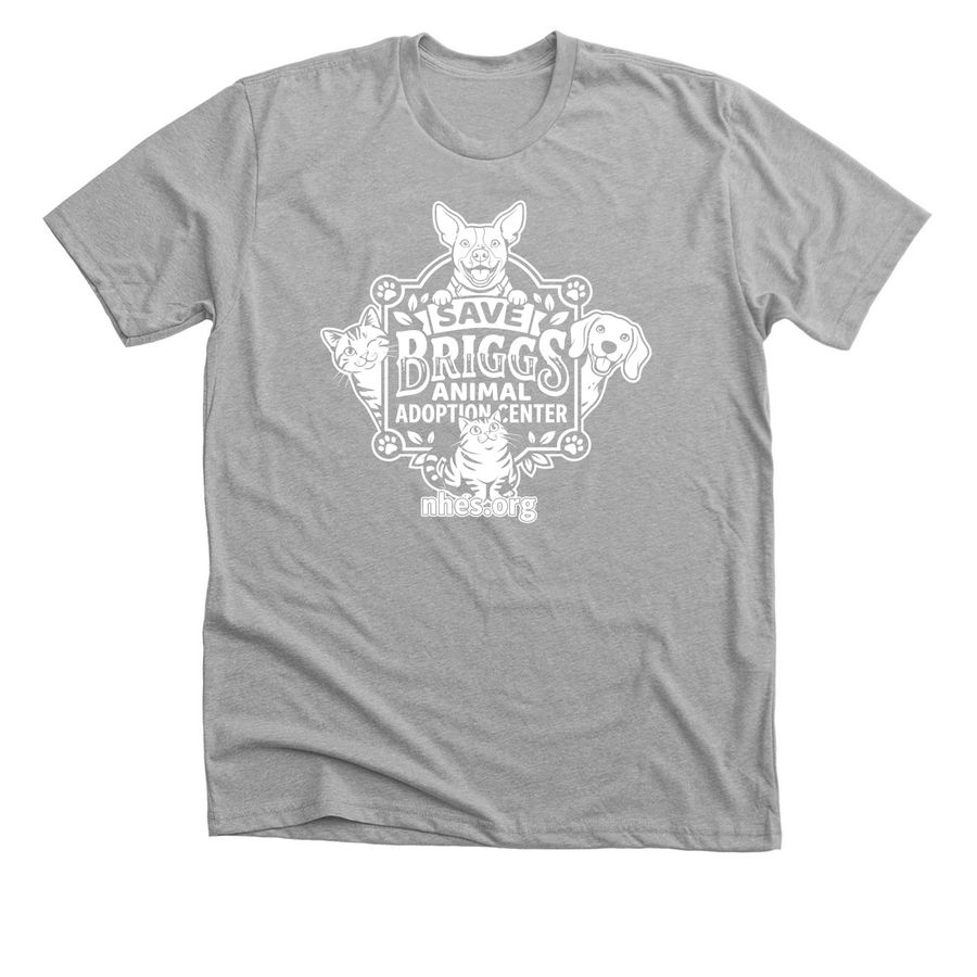 Save Briggs Animal Adoption Center, a Athletic Heather Premium Unisex Tee
