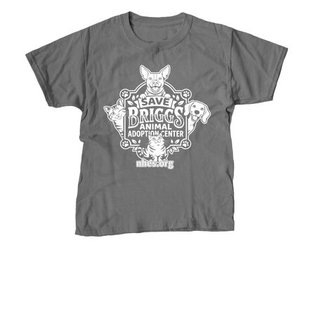 Save Briggs Animal Adoption Center, a Charcoal Youth Unisex Tee