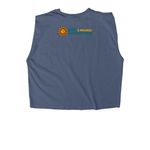 Sol Woman (Mustard), a Faded Navy Women's Heavyweight Garment Dye Muscle Tee (back-view)