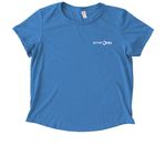 Shirts-Stronger Together, a Azure Blue Allmade Eco Triblend Women?s Scoop Neck Tee (back-view)