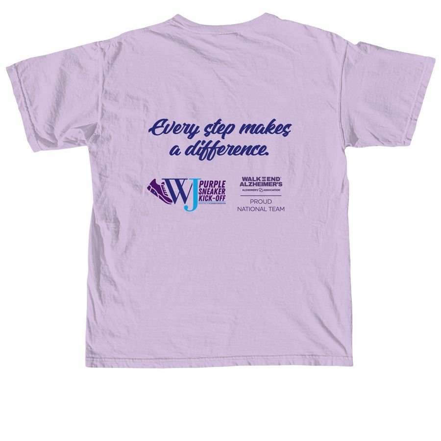 Mulberry Grove Purple Kick-off!, a Orchid Comfort Colors Unisex Tee (back-view)