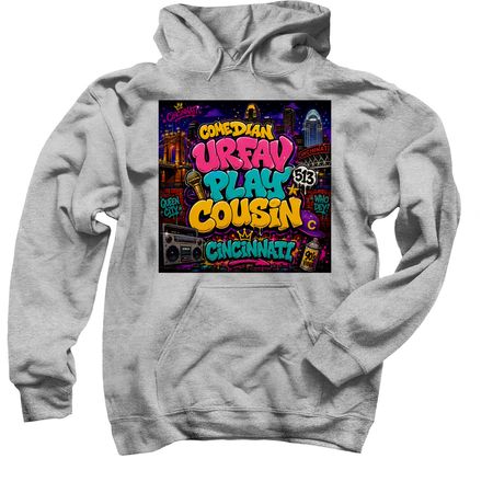 Playcousin Graffiti Hoodie, a Sport Grey Pullover Hoodie