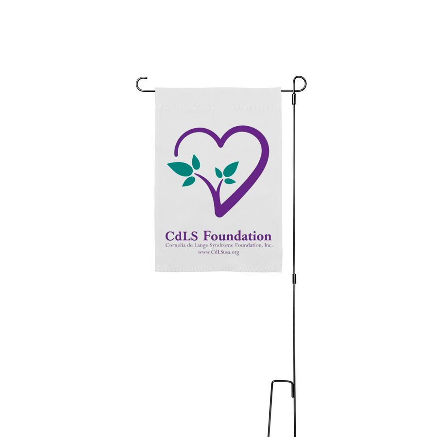 CdLS yard flag, a White 12" x 18" Yard Flag with Stake