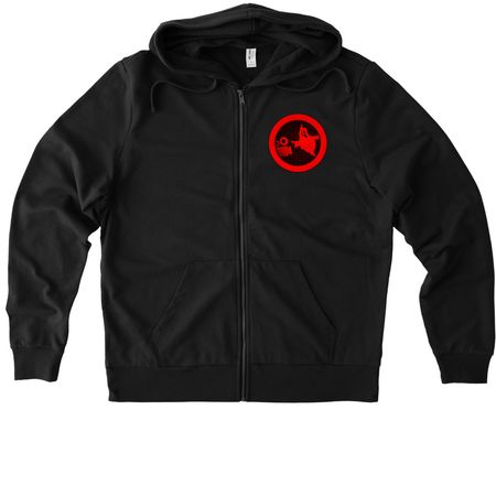Ghostoul Tour 2025, a Deep Black Allmade Organic French Terry Zip Up Hoodie