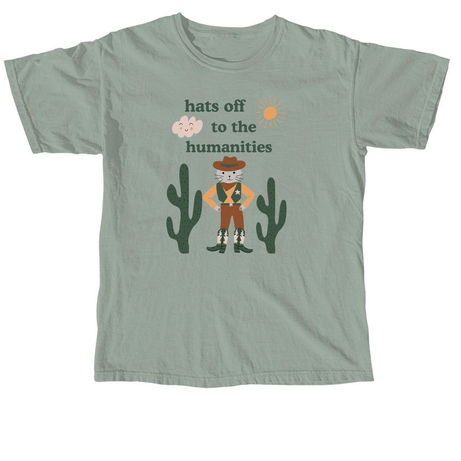 Cowboy Cat for the Humanities, a Bay Comfort Colors Unisex Tee