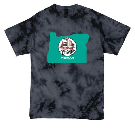 State Logo with Dolly Quote, a Black Crystal Tie Dye Tee