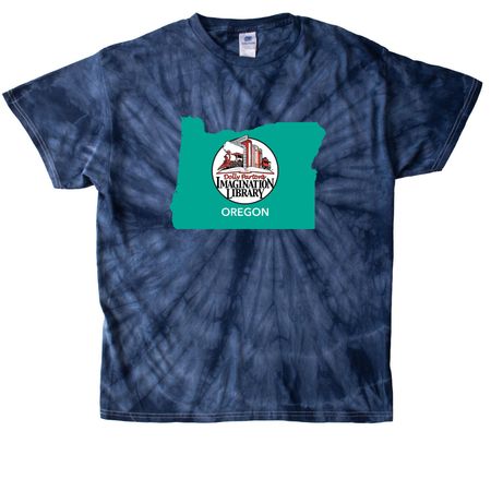 State Logo with Dolly Quote, a Navy Classic Tie Dye Tee