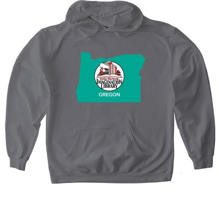 State Logo with Dolly Quote, a Charcoal Gildan Softstyle Pullover Hoodie