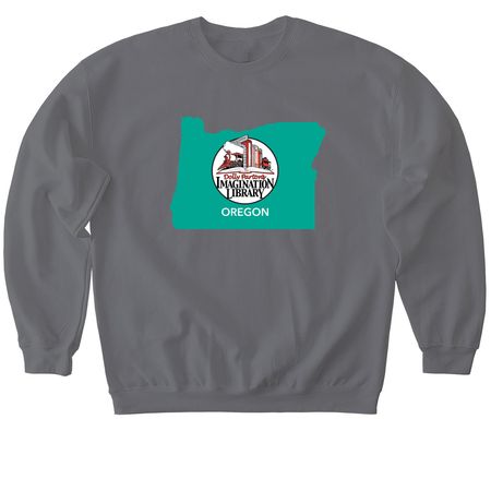 State Logo with Dolly Quote, a Charcoal Softstyle Crewneck Sweatshirt