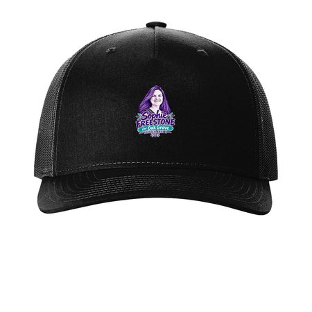 Represent Sophie, a Black Printed Five-Panel Trucker Cap
