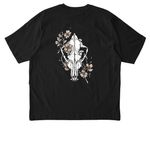 Direwolf and Dogwood, a Black Stanley/Stella Unisex Freestyler Heavyweight Tee (back-view)