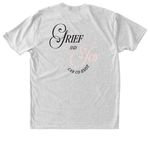 Grief & Joy Can Co-Exist, a Heather White Triblend Unisex Tee (back-view)