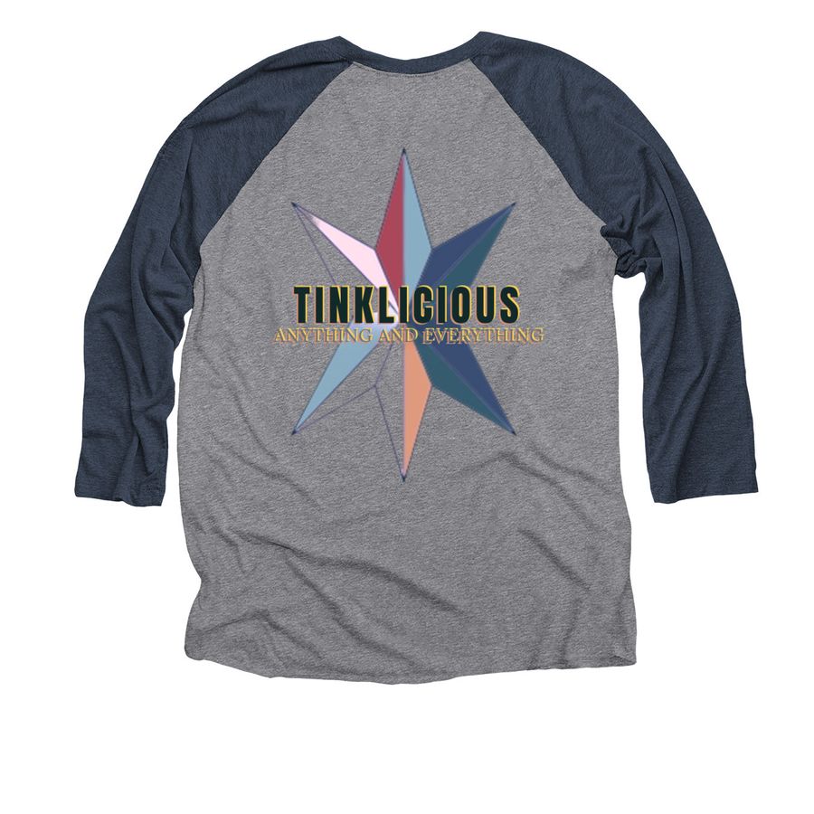 Anything & Everything, a Vintage Navy and Premium Heather 3/4 Sleeve Baseball Tee