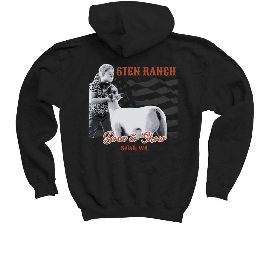 6Ten June, a Black Youth Pullover Hoodie (back-view)