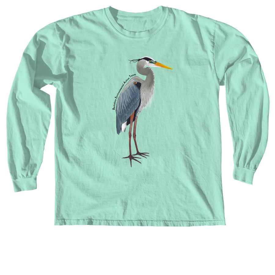 Great Blue Heron BEAT Shirts (black font), a Island Reef Comfort Colors Long Sleeve Tee
