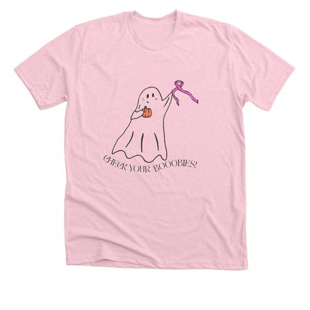 Limited Edition: "Check Your Booobies" Tee, a Heather Pink Premium Unisex Tee