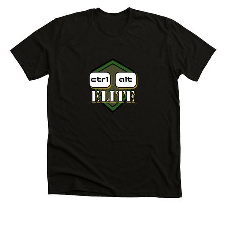 Ctrl Alt ELITE, a Black Heather Premium Unisex Tee