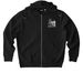 Classic Eco-Friendly Hoodie. White Logo., a Black Stanley/Stella Unisex Cultivator 2.0 Zip Up Pullover Hoodie