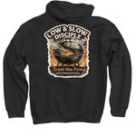Low and Slow, a Black Pullover Hoodie (back-view)