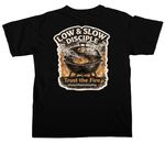 Low and Slow, a Black Comfort Colors Unisex Tee (back-view)