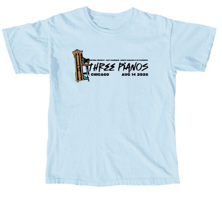 AM Three Pianos Chicago, a Chambray Comfort Colors Unisex Tee