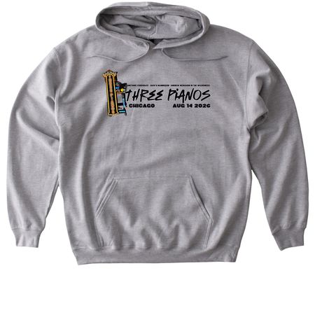 AM Three Pianos Chicago, a Sport Grey Gildan Softstyle Pullover Hoodie