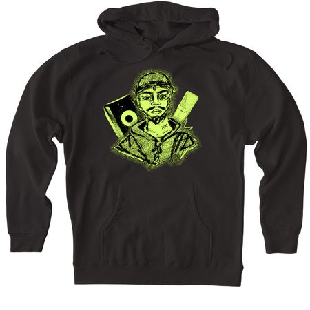 yllw, a Black Heavyweight Pullover Hoodie