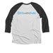 Girls With Guts Logo Tops, a Black and Heather White 3/4 Sleeve Baseball Tee (back-view)