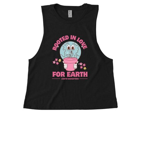 Rooted in Love for Earth, a Deep Black Allmade Eco Triblend Women?s Muscle Tank
