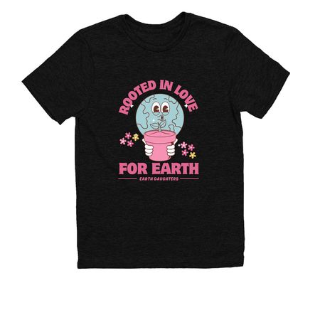 Rooted in Love for Earth, a Deep Black Allmade Youth Eco Triblend Tee