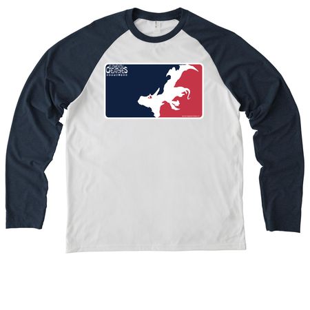 ECL LOGO, a Rebel Blue/ Bright White Allmade Eco Triblend Colorblock Raglan Long Sleeve Tee