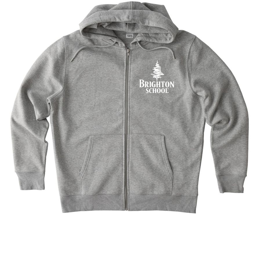Brighton Logo Zip-Ups (Neutral) TP, a Heather Grey Stanley/Stella Unisex Cultivator 2.0 Zip Up Pullover Hoodie