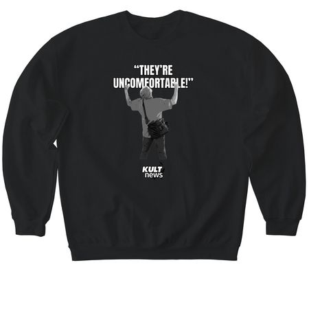 "They're Uncomfortable", a Black Softstyle Crewneck Sweatshirt