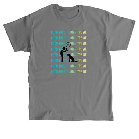 Ditch The Sit - Blue, Green, & Yellow, a Charcoal Classic Unisex Tee