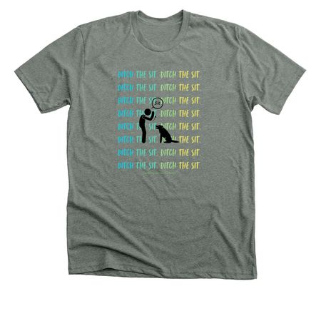 Ditch The Sit - Blue, Green, & Yellow, a Deep Heather Premium Unisex Tee