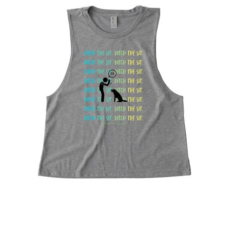 Ditch The Sit - Blue, Green, & Yellow, a Aluminum Grey Allmade Eco Triblend Women?s Muscle Tank