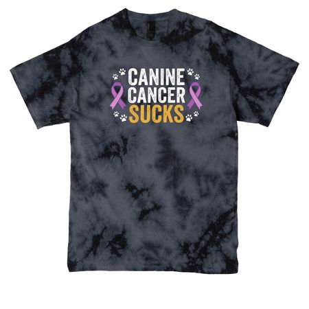 Canine Cancer Sucks, a Black Crystal Tie Dye Tee