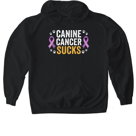 Canine Cancer Sucks, a Black Gildan Softstyle Pullover Hoodie
