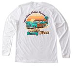 Beach Bunny Vibes, a Solid White Blend Premium Long Sleeve Tee (back-view)