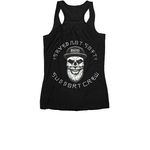 Saved Not Soft, a Black Women's Racerback (back-view)