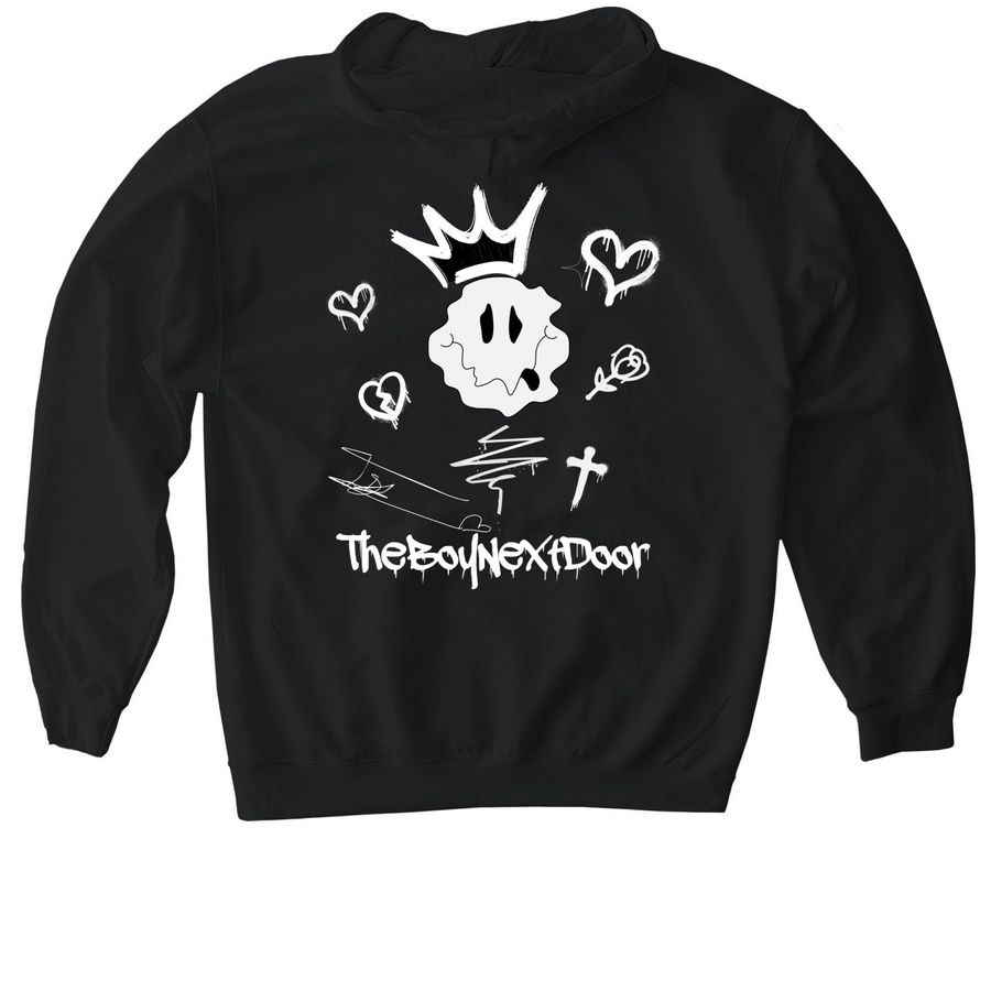 TheBoyNextDoor&nbsp;, a Black Gildan Softstyle Pullover Hoodie (back-view)
