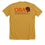 Her Future is Worth Investing In, a Heather Mustard Premium Unisex Tee (back-view)