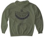 HL LADY&nbsp;, a Military Green Gildan Softstyle Pullover Hoodie (back-view)