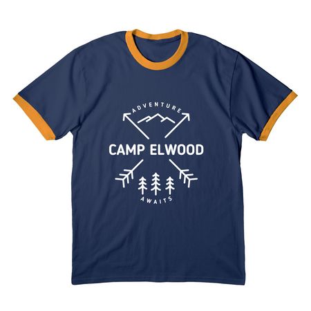 Camp Shirts, a Navy/ Gold Cotton Ringer Tee