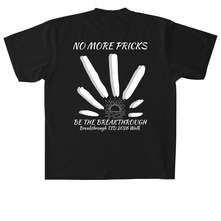 Be the Breakthrough&nbsp;, a Black Heavyweight Garment Dye Tee (back-view)