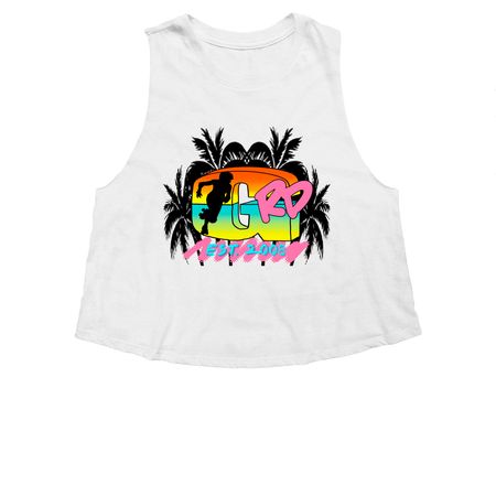 Cruisin' for a Bruisin', a Solid White Blend Women's Cropped Racerback Tank